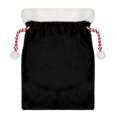thumbnail image 1 of Oliegs Blanket Velvet Santa Drawstring Pouch Holiday Party Sack For Wrapping Xmas Celebration And Storage Reusable Festive Suitable For Xmas (black), 1 of 4