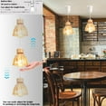 thumbnail image 3 of FSLiving Adjustable Height Dimmable Can Lights Retrofit Recessed Light Instant ON Pendants Compatible E26 Adapter T24 Connector for 4~5in Holes Brown Tulip Oval Shade Natural Wood Socket, 3 of 7