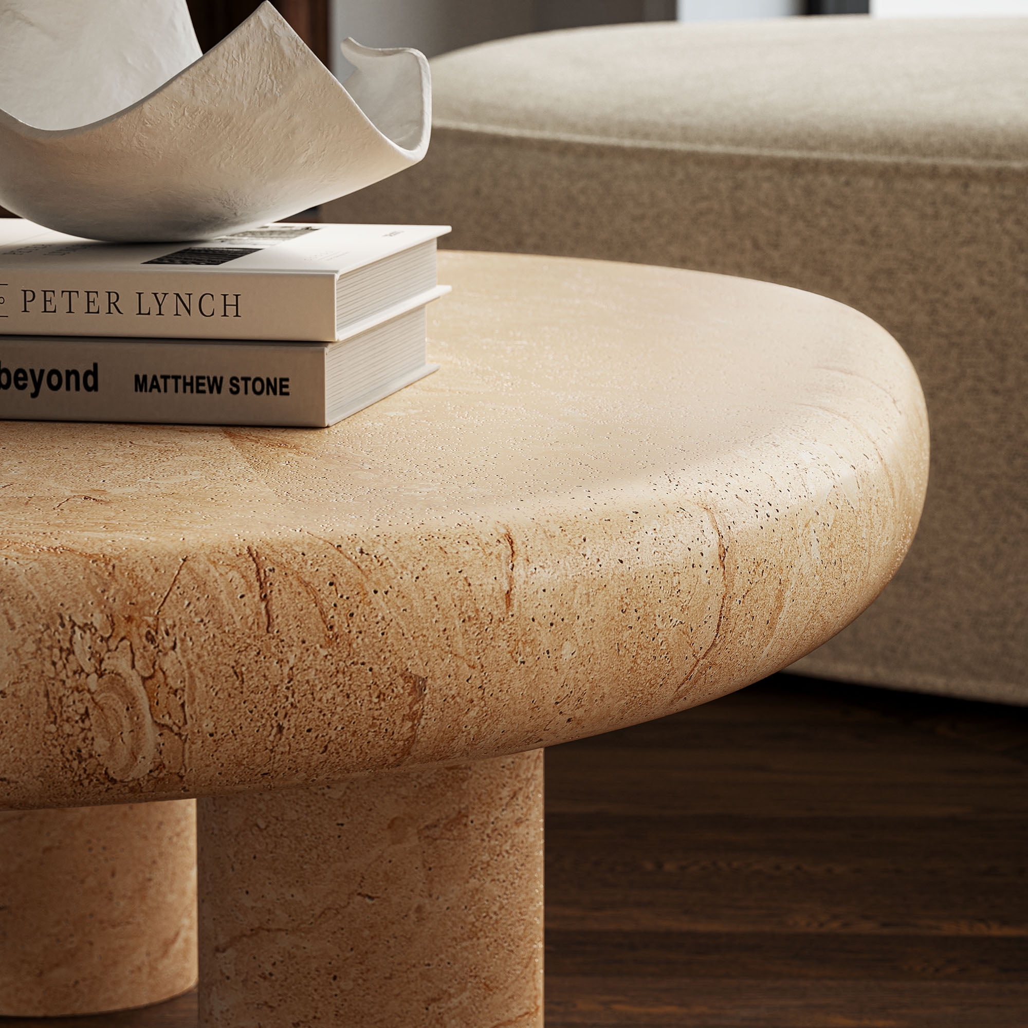 Elowen Coffee Table in Travertine