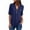 Navy womens tops, variant on Wenini Plus Size Workout Tops For Women Solid Tunic V-Neck Long Sleeve Summer T-Shirts Chiffon Blouses Tops with Zipper Army Green xxxl