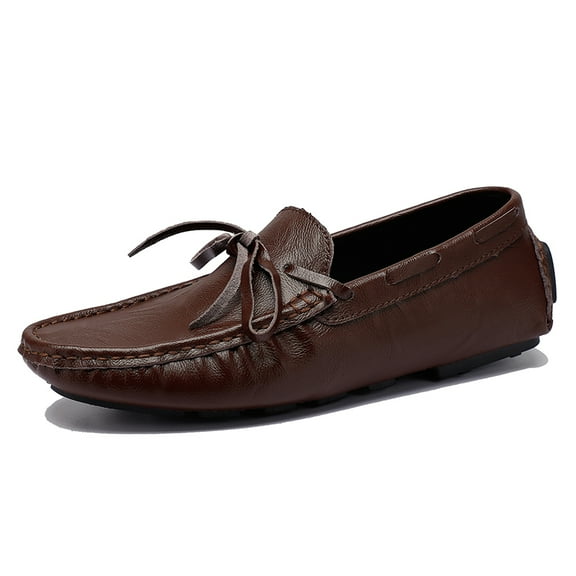 Big Size Men's Casual Loafers Slip On Leather Shoes Comfortable Lightweight Driving Shoes Male Moccasins Classic Penny Loafer Flats Boat Shoes Outdoor Walking Shoes