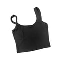 thumbnail image 2 of Top corto para mujer, camiseta sin mangas con tirantes anchos para hacer ejercicio, caminar, descansar, gimnasio Negro, 2 of 8