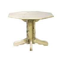 Montana Woodworks MWPTV Center Pedestal Dining Room Table - Clear Lacquer