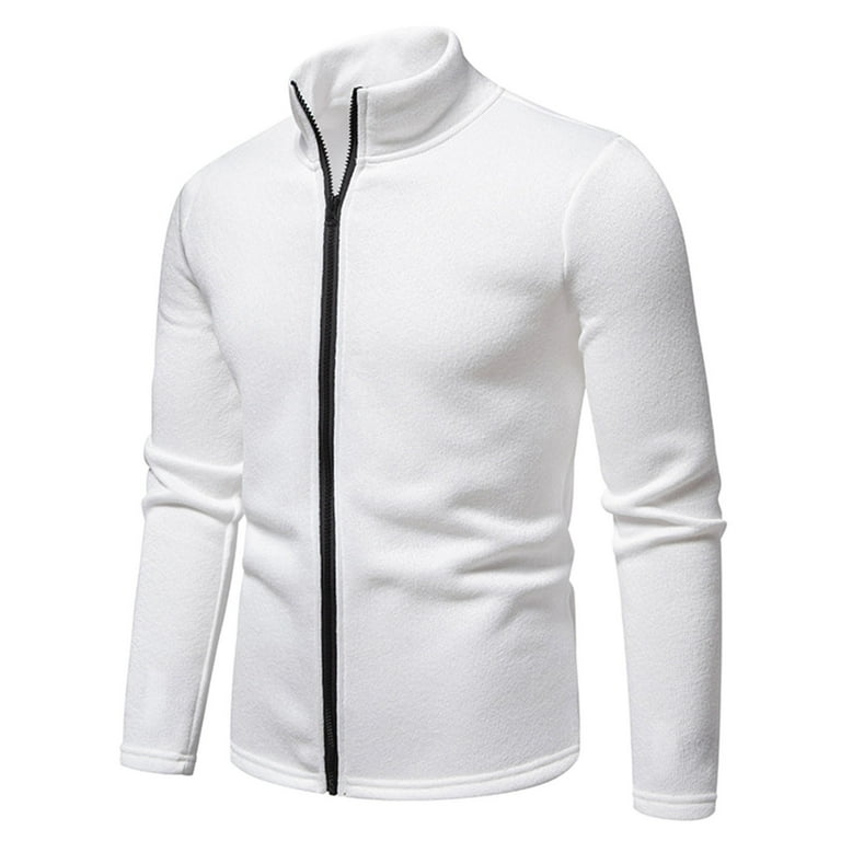 ジャケット・アウター White Overlock Standing Collar Jacket Buy Arrow Sports Stand Collar Zip Up Solid Jacket - NNNOW.com
