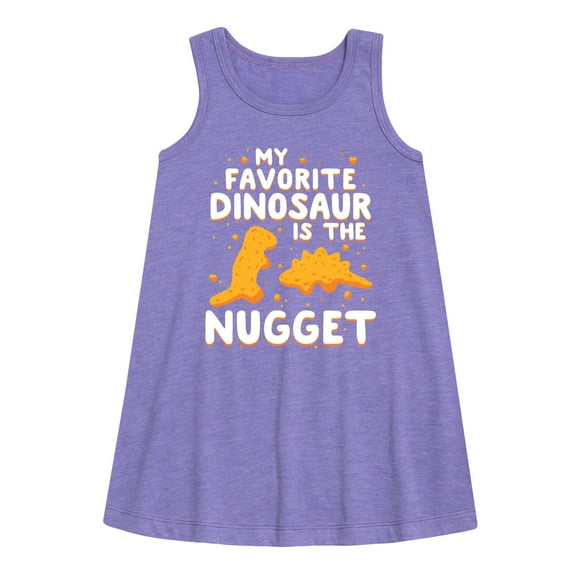 Instant Message - My Favorite Dinosaur is the Nugget - Toddler & Youth Girls A-line Dress