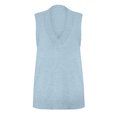 thumbnail image 5 of Idoravan Long Vest for Women Sleeveless,Ladies Vest Vest Sweater Slim V-Neck Vest Knit Sweater Ladies Sleeveless Hooded Casual Jacket Light Blue, 5 of 6