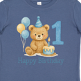 thumbnail image 4 of Inktastic 1st Birthday Bear with Cake and Balloons Boys or Girls Baby T-Shirt, 4 of 5