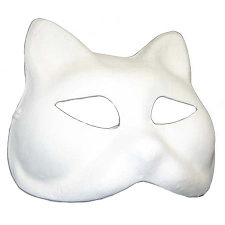 WHITE CAT MASK - Plain Arts and Crafts Masks - VENETIAN