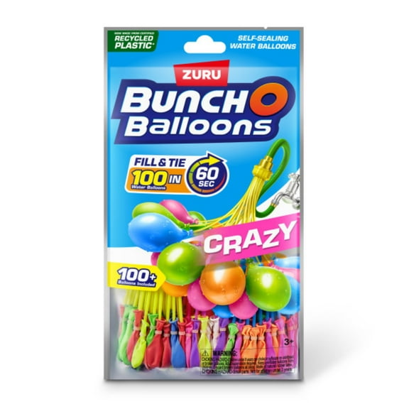 Crazy Bunch O Balloons 100 Rapid-Filling Self-Sealing Water Balloons (3 Pack) by ZURU