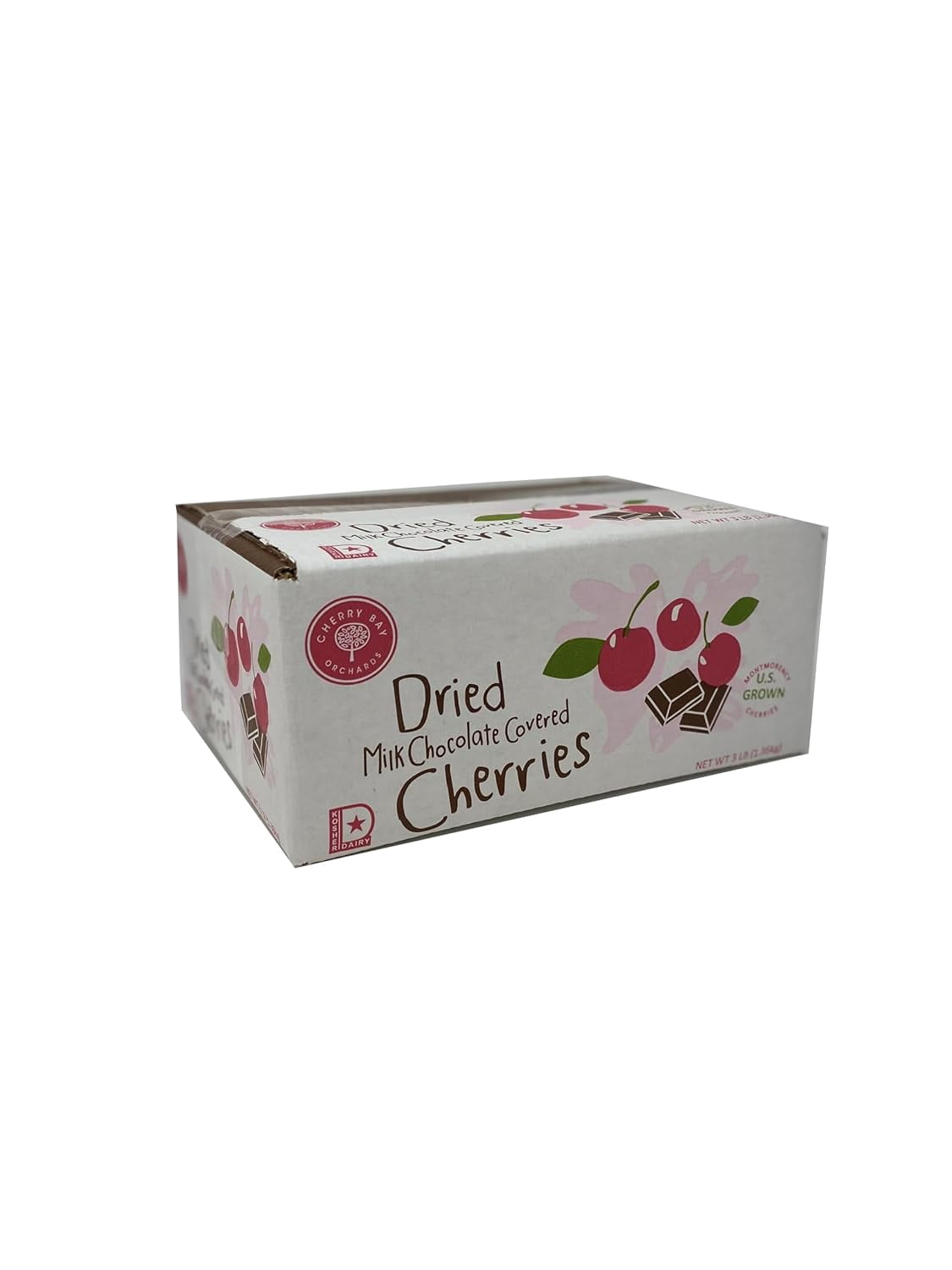 Cherry Bay Orchards - Milk Chocolate Covered Dried Montmorency Cherries - 3 lb Bulk Box - 100% Domestic, Grower Owned, Preservative Free, and No Added Color