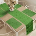 thumbnail image 2 of Ambesonne Green Table Runner & Placemats, Grass Growth Abstract, Placemat 4 pcs + Runner 16"x90", Lime Green Emerald, 2 of 2