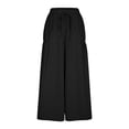 thumbnail image 2 of TaTaai Women's High Waist Loose Wide Leg Sports Pants Elastic Drawstring Waist with Side Pockets Casual Versatile Long Trousers for Women Daily Vacation Gift, 2 of 8