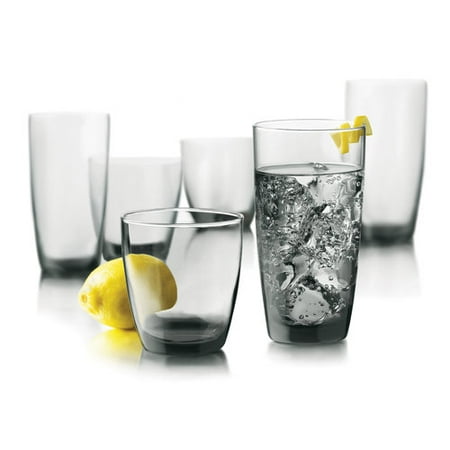 Libbey Glassware Thrive Smoke Glass Set, 16 Piece