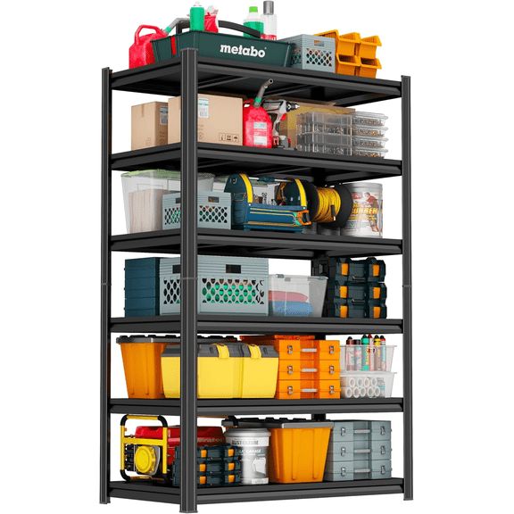 78''H Kitchen Storage Rack, 40''W Metal Adjustable Shelf, 3600LBS, 6 Tier Shelving Unit, Steel Shelving Rack, Storage Racks for Kitchen Pantry Laundry School Commercial