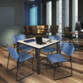 thumbnail image 2 of Regency Kee 42 in Square Breakroom Table- Maple Top, Black Legs, 4 Zeng Stack Chairs- Blue, 2 of 8