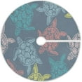 thumbnail image 1 of FMSHPON Colorful Sea Turtle Xmas Christmas Tree Skirt Stand Mat for Holiday Party Decoration Indoor Outdoor 36 inches, 1 of 6