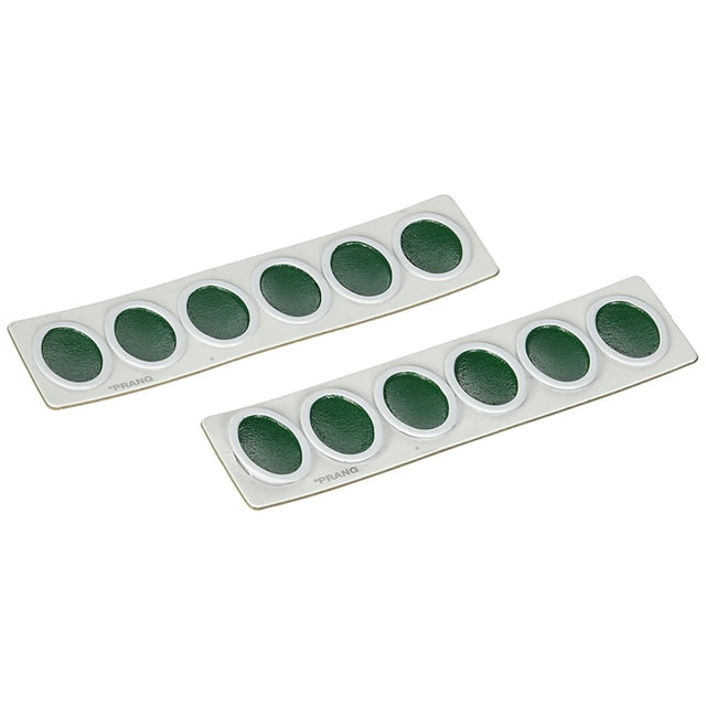 Recarga de pintura acuarela Prang, pastilla ovalada, verde, 12 pastillas