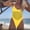 Yellow, variant on Womens Tummy Control One Piece Swimsuits swim suits for women 2025 trendy Mesh Modest Slimming Bathing Suit Push Up swimwear Women's Slim Fitting Hollow Transparent And Non Transparent Beach Bathing