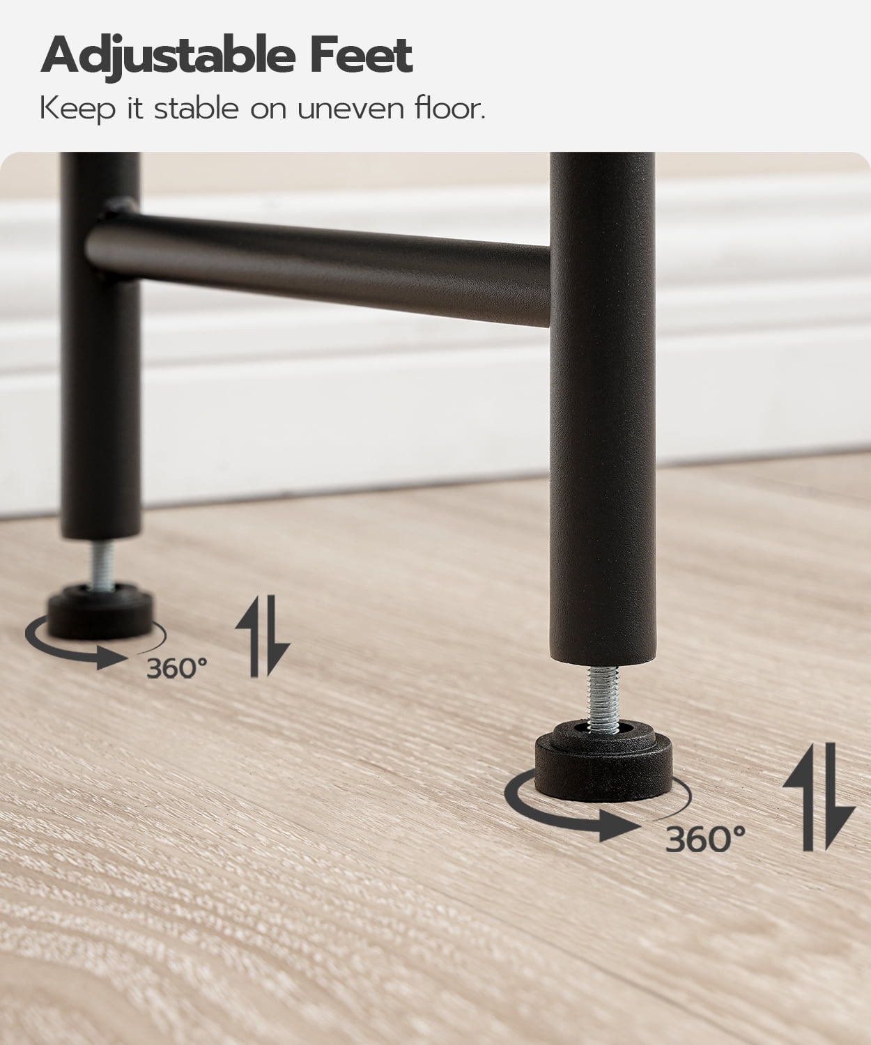 HOOBRO 4-Tier Over The Toilet Shelf, Rustic Brown and Black