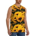thumbnail image 2 of Bixox Men's Flower Bush Sunflower Printed Shirt Sleeveless Fitness Tank Top-Small, 2 of 7