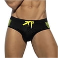 thumbnail image 2 of FcBaudy Men's Low Waist Solid Color High Vent Swimming Trunks Underpants Men Pants, 2 of 7