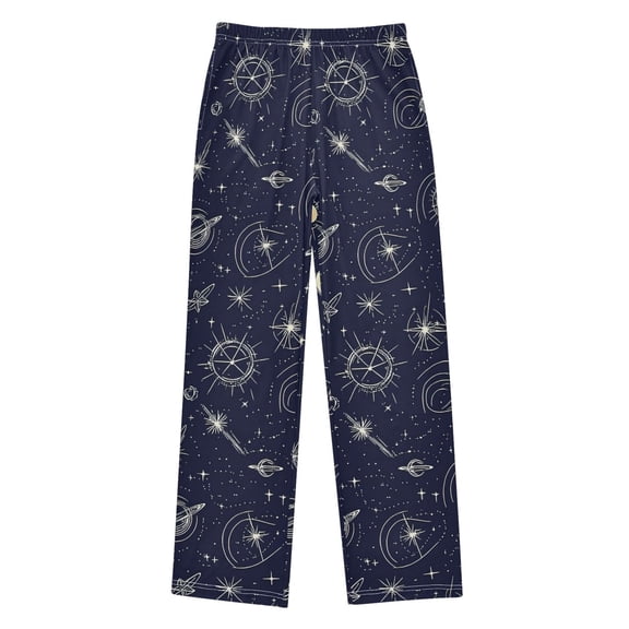 Space Themed Pattern Pajama Pants Soft Lightweight Lounge Pants Bottoms Sleep Pants Warm Comfy
