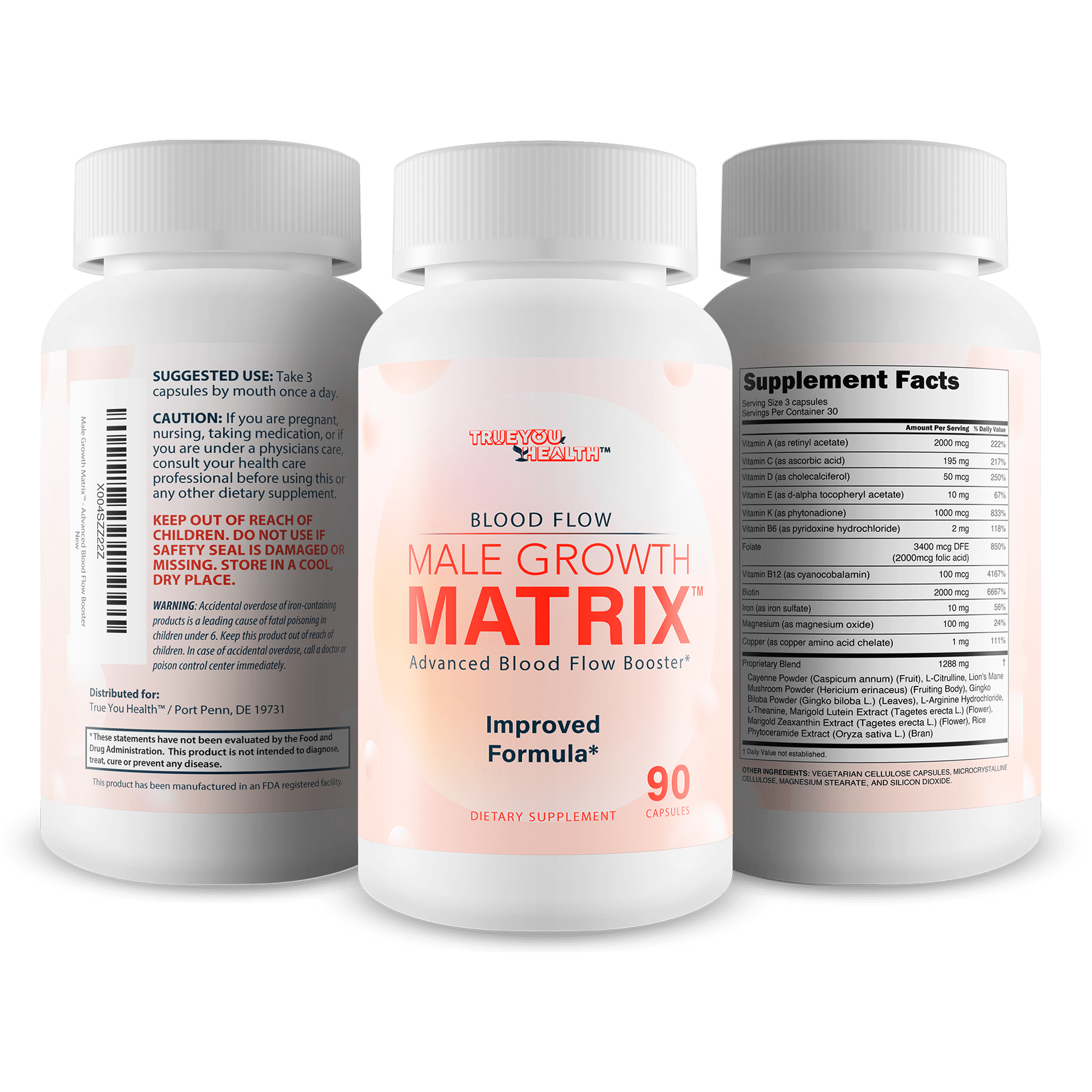Male Growth Matrix Pro - Our Best Max Blood Flow Circulation Supplement for Men - Advanced Blood Flow Circulation Booster Supplement - Gingko Biloba Blood Flow Booster for Mens Growth Matrix for Men