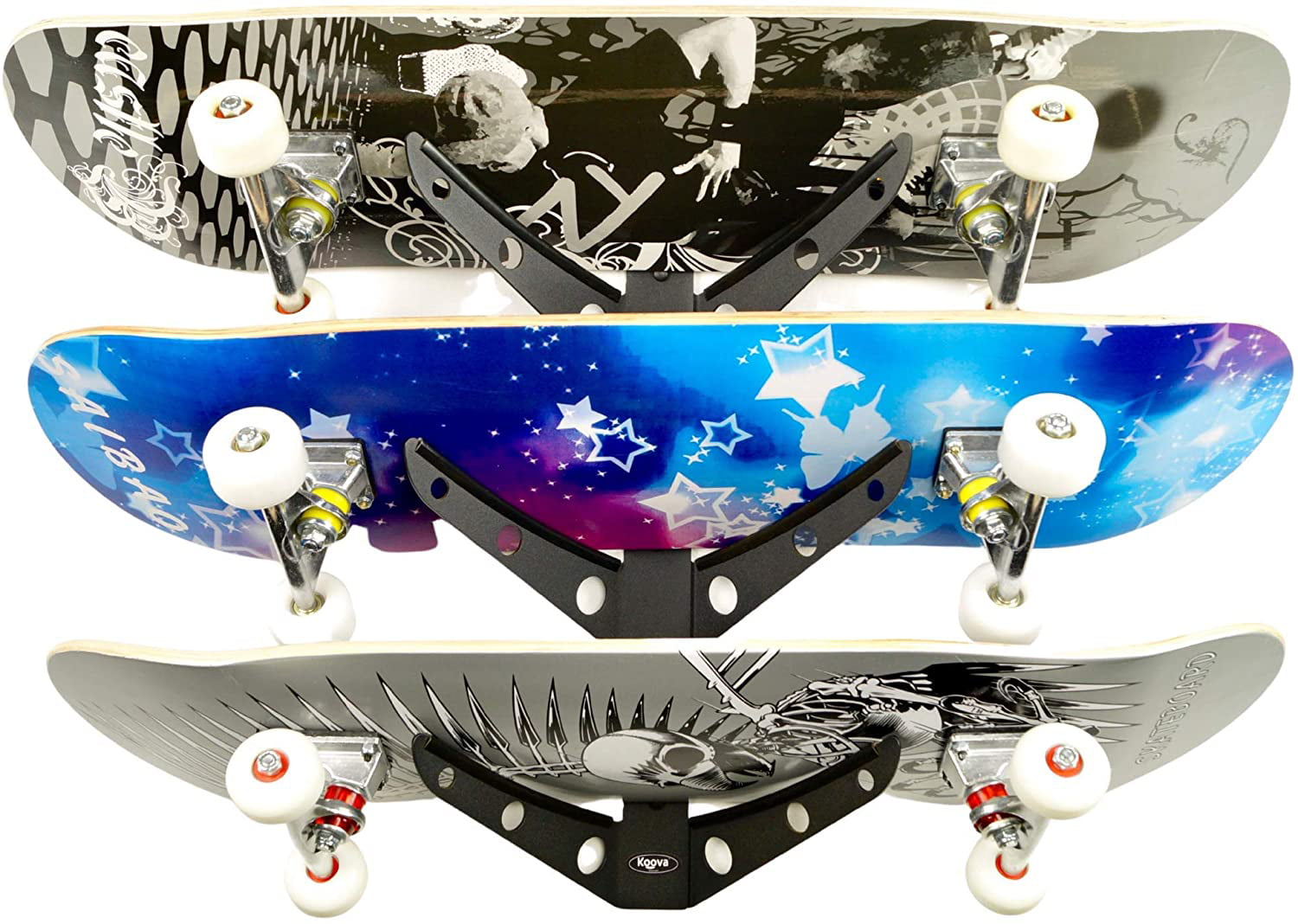 2pcs Accessories Wall Hanging Floating Clear Acrylic Mounts Deck Skateboard Rack 