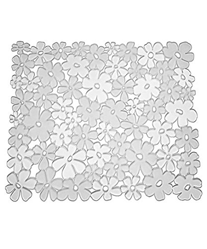 Dependable Industries 2 Pack Decorative Kitchen Sink Protector Mat Pad Set, Clear - Quick Draining - Use In Sinks to Protect Surfaces and Dishes - Modern Floral Design 15.5" x 11.5" - image 5 of 5