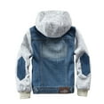 thumbnail image 3 of lnmuld Kids Coats Durable Denim Jacket for Boys with Adjustable Hood Classic Casual Coat for Kids and Youth Size:7-8 Years, 3 of 9