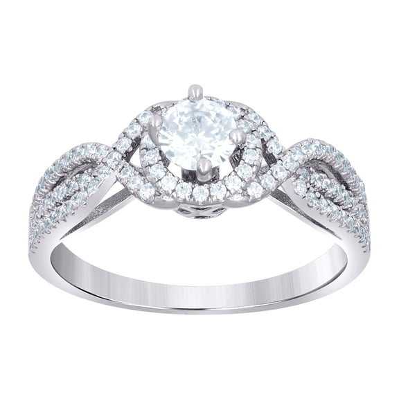 925 Sterling Silver Womens Cubic Zirconia Fashion Engagement Ring 7.1mm Long Size 8 Engagement Ring for Women