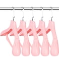 thumbnail image 1 of Perchas de plástico DEDU para ropa, 15 unidades, 45 cm de ancho, color rosa, 1 of 7