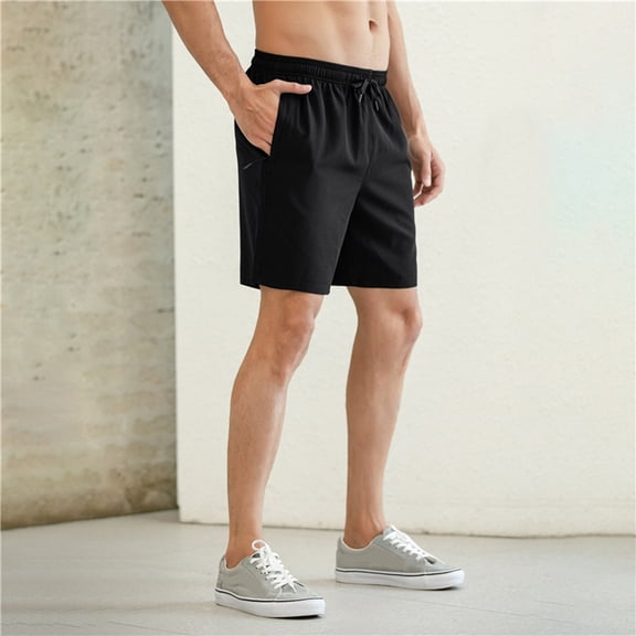 Vedolay Short For Men Mens Shorts Casual Classic Fit Cotton Summer Beach Shorts with Elastic Waist and Pockets,Black L
