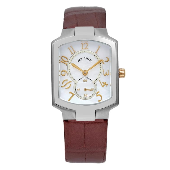 Philip Stein Classic Square 28mm Steel MOP Dial Ladies Watch 21-GPMOP