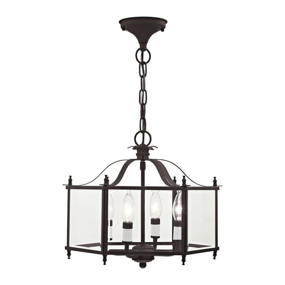 Livex Lighting Livingston 4 Light Bronze Chain Hang/Ceiling Mount