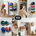 thumbnail image 3 of Livhil 2 Pack Hat Organizer for Baseball Caps, Detachable DIY Hat Rack Hold up to 22 Hats, Hat Holder for Wall Closet Door Bedroom (C-White), 3 of 9