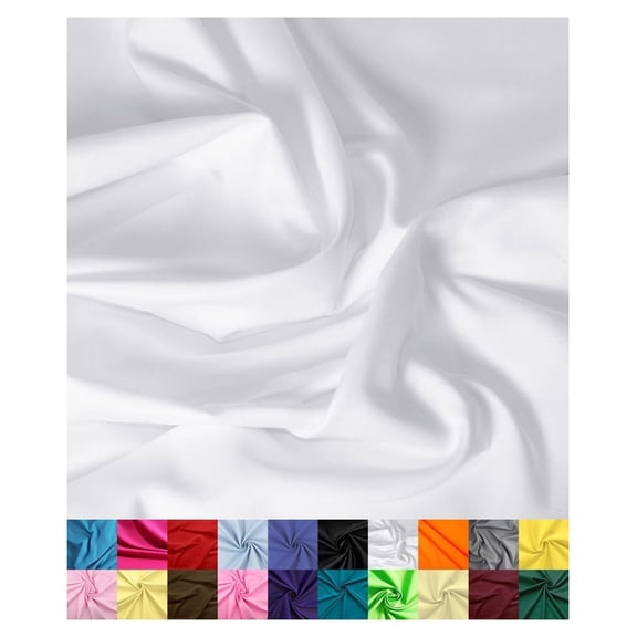 | Cotton Fabric for Sewing | Broadcloth Fabric | by The Yard | 60" Wide Roll | Lightweight, Breathable | Lining, Home Textile, Skirts, Tote Bags (White, 3 Yard)