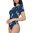 thumbnail image 2 of Balery Space Dinosaur Women's Short Sleevee Crew Neck Bodysuit Tops Short Sleeve Tops Basic-Medium, 2 of 9