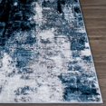 thumbnail image 6 of Mark&Day Area Rugs, 2x3 Dole Modern Abstract Marble Dark Teal Area Rug, Blue Cream Marble Swirl Carpet for Living Room, Bedroom or Kitchen (2' x 3'), 6 of 8