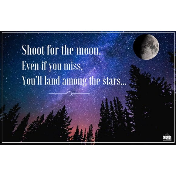 Affiche Shoot for the Moon Citation Inspirante Impression Artistique (11x17)