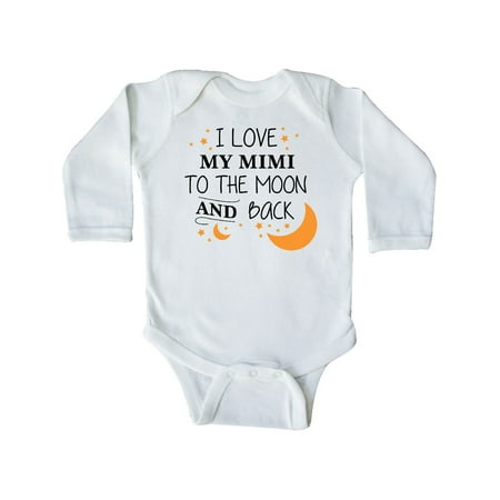 

Inktastic I Love My Mimi To The Moon and Back Gift Baby Boy or Baby Girl Long Sleeve Bodysuit
