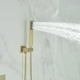 thumbnail image 6 of Luxurious Single Handle 2-Spray 10 in. Wall Mount Square Shower Head with Hand Shower Faucet in Brushed Gold, 6 of 14