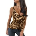 thumbnail image 1 of DYMADE Sexy Sleeveless Women V Neck Leopard Solid Color Tank Top, 1 of 2