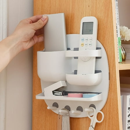 GOOHOCHY Wall Mounted Floating Shelf Storage Organizer White PP 1Pcs