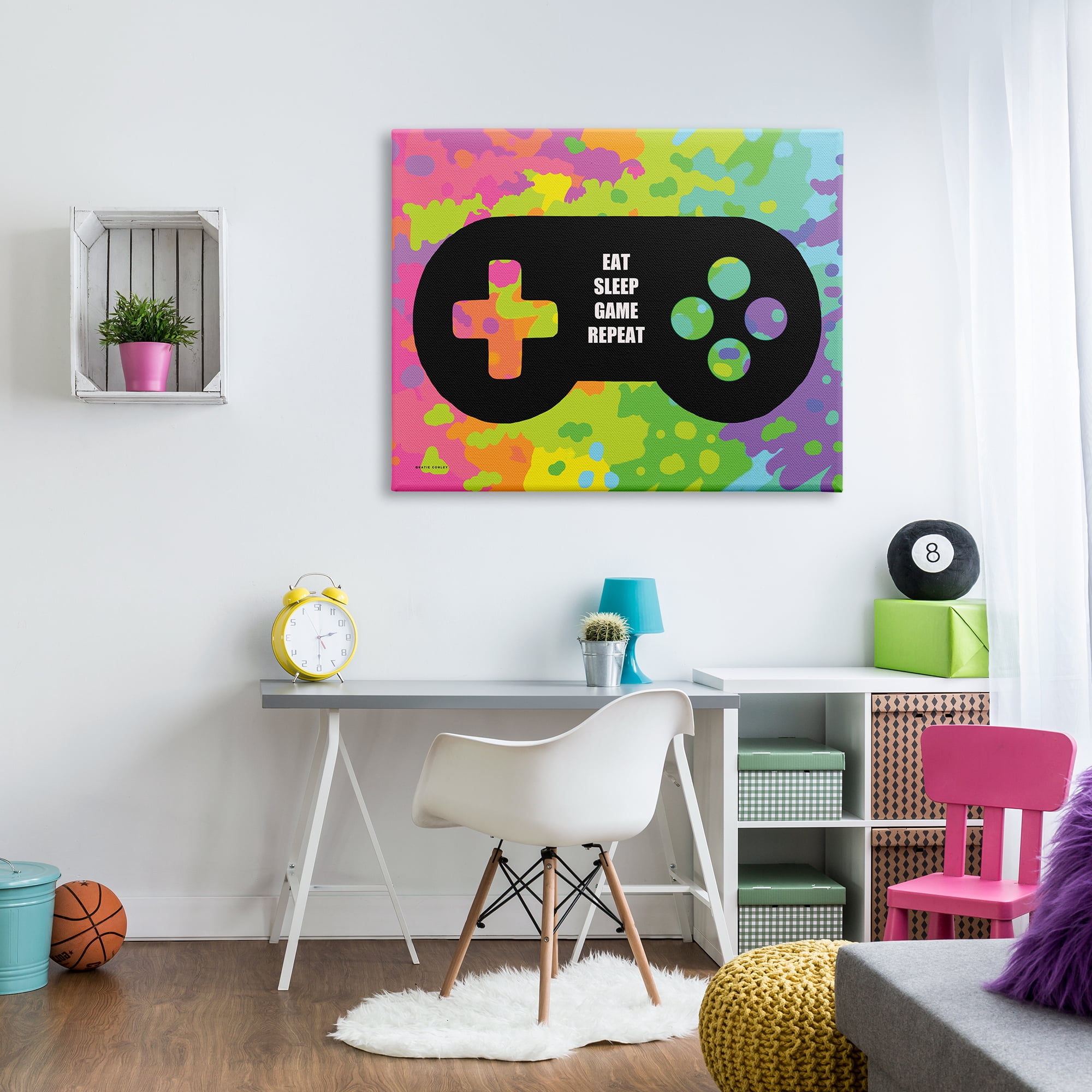 Stupell Industries Abstract Game Phrase Beauty & Fashion Painting Gallery Wrapped Canvas Print Wall Art, 48 x 36