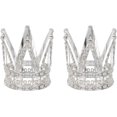 thumbnail image 1 of MECCANIXITY Crystal Ball Display Holder Crown Shaped Egg Stand Alloy Glass Ball Stand Display 1.6 Inch Silver Tone for Crystal Ball Display Decoration Pack of 2, 1 of 5