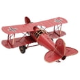 thumbnail image 4 of Vintage Metal Airplane Model Retro Biplane Handicraft with 3 Color Options for Home Cafe Office Decoration, 4 of 7
