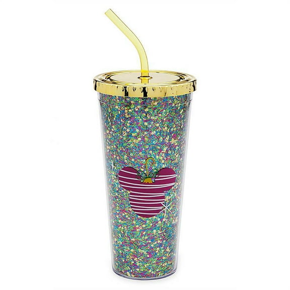 Disney Parks Mickey Mid Century Brights Icon Holiday Tumbler with Straw New