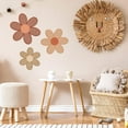 thumbnail image 5 of 3 Pieces Boho Daisy Wall Decor Natural Rattan Flower Wall Hanging Art Wooden Boho Wall Art Nursery Wall Decor Flowers Farmhouse Hanging Decor for Home Office Nursery (Rustic Color), 5 of 6