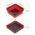 thumbnail image 2 of Bandejas de herramientas magnéticas plegables de 2 piezas, organizador de piezas metálicas pequeñas cuadradas rojas, 2 of 5